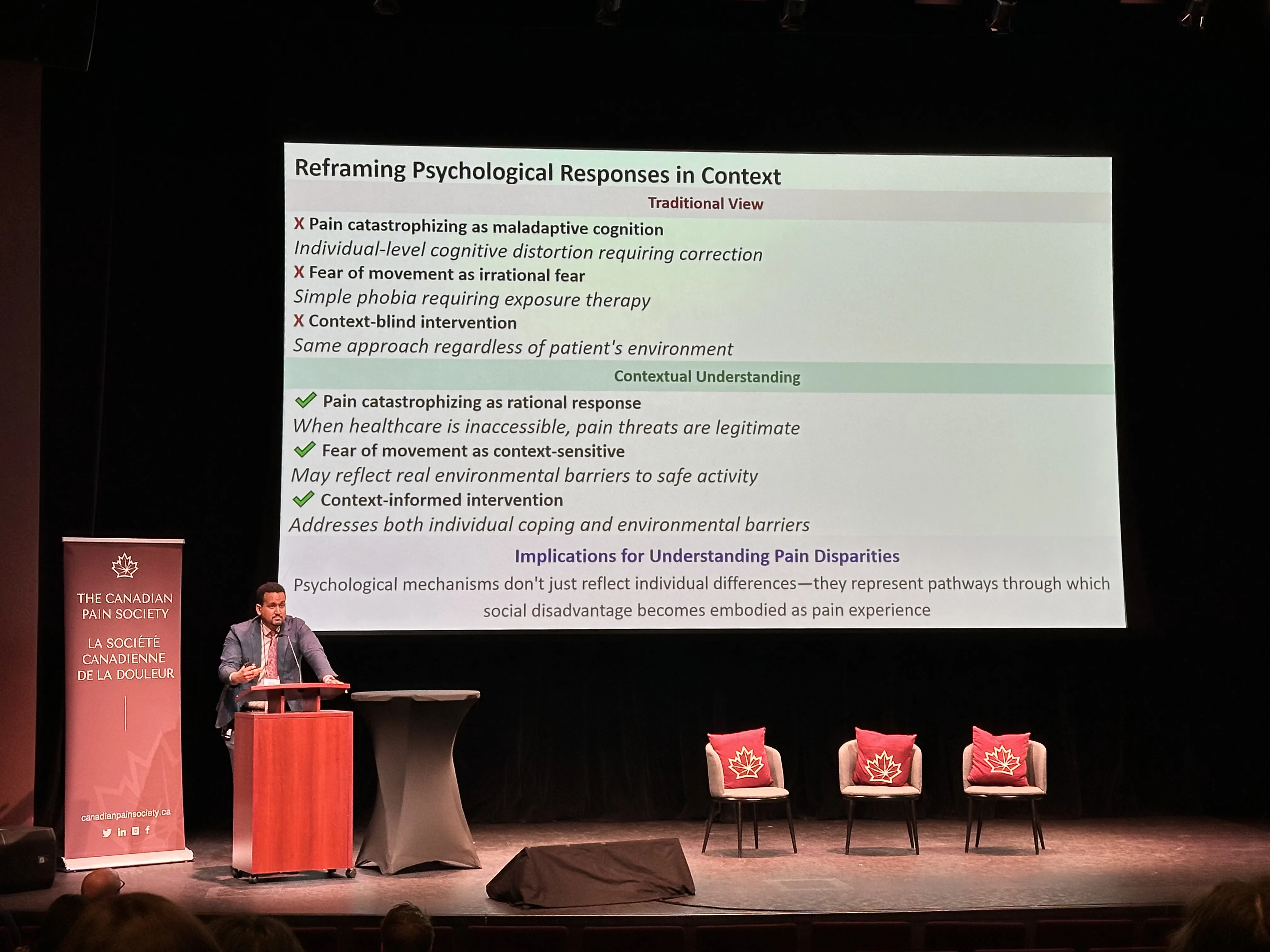 Dr. Fenan Rassu and Dr. Rachel Aaron presenting at the Canadian Pain Society Annual Scientific Meeting in Toronto